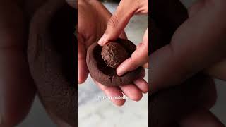 EGGLESS NUTELLA STUFFED COOKIE IN 60 SECONDS shorts [upl. by Jackson]