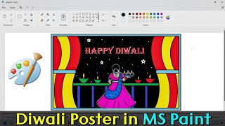 Happy Diwali Editing in MS Paint 🧨 MS Paint Diwali Poster Editing  happydiwali [upl. by Cazzie368]