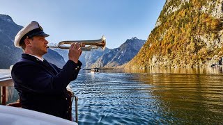 Lake Koenigssee berchtesgaden trumpet  konigsee trumpet echo 2022 Reflected sounds from mountains [upl. by Syverson630]