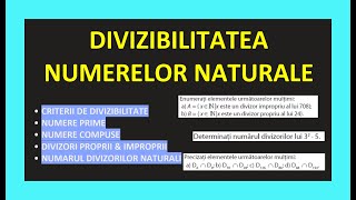 DIVIZIBILITATEA CLASA 6 NUMERE PRIME COMPUSE DIVIZORI PROPRII CRITERII DE DIVIZ CU 2 3 9 4 25 [upl. by Hodosh]