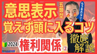 宅建 2024 権利関係②【もう忘れない】意思表示の5類型の覚え方のコツを完全伝授！ [upl. by Compton]