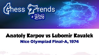 Anatoly Karpov vs Lubomir Kavalek • Nice Olympiad FinalA 1974 [upl. by Sheffie]