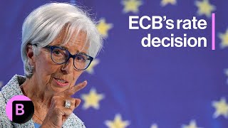 ECB Cuts Rates Lagarde Press Conference [upl. by Inail]