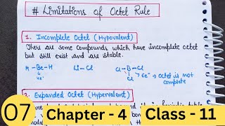 Limitations of Octet Rule  Class 11 Chapter 4 [upl. by Amalie]