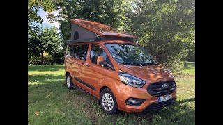 TEST  Westfalia Nugget su Ford Transit Custom con tetto a soffietto [upl. by Llevol]