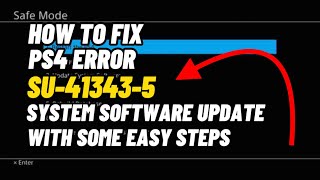 How To Fix PS4 Error Code SU413435 PS4 reinstall System Software Initialisation [upl. by Niawat]