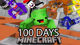 I Survived 100 Days On a Fnaf Apocalypse  Minecraft Maizen Mizen Mazien jj and mikey [upl. by Marih]