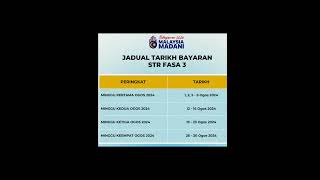 Tarikh Bayaran STR Fasa 3 2024 [upl. by Urita]