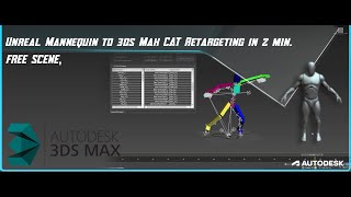 Unreal Mannequin to 3ds Max CAT Retargeting in 2 min [upl. by Ranique]