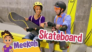 NEW Meekah and Blippi Learn to Skateboard Educational Videos for Kids  Blippi and Meekah Kids TV [upl. by Heaps]