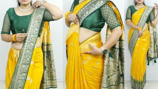 How To wear bridal saree draping for wedding  saree draping for beginners step By step  sari drape [upl. by Plank]