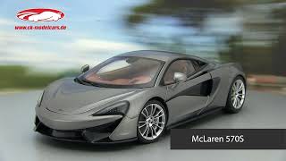 ckmodelcarsvideo McLaren 570S Baujahr 2016 silbergrau metallic 118 AUTOart [upl. by Sabrina]