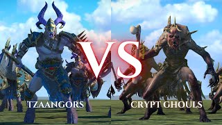 WARHAMMER III Total War  Tzaangors VS Crypt Ghouls [upl. by Lanae]