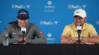 Matt Fitzpatrick and Alex Fitzpatrick Tuesday Press Conference 2023 Zurich Classic of New Orleans [upl. by Mosby539]