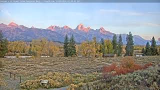 Teton Time Lapse of sunrise viewed from Dornans on October 3 2024 [upl. by Aelram]