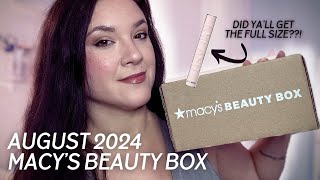 AUGUST 2024 MACY’S BEAUTY BOX UNBOXING Kylie Cosmetics Takeover Box A Full Size Item This Time [upl. by Enyr378]