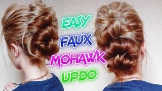 EASY LOOPED FAUX MOHAWK UPDO HAIRSTYLE Awesome Hairstyles [upl. by Denna]