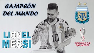 Cómo dibujar a LIONEL MESSI 🇦🇷 CAMPEÓN DEL MUNDO 🏆 QATAR 2022 [upl. by Ahsaeym]