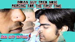 I Pierced My Nose😱  Nose Piercing For Mens  Piercing Went Wrong Aniket Bohra [upl. by Alta]