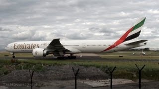 Emirates B777300 amp Air Blue A340300 at Manchester Airport [upl. by Bailey]