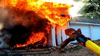 Structure Fire with Explosion Nozzle POV [upl. by Wanids749]