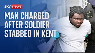 Man charged after army officer stabbed near barracks in Kent [upl. by Anegal]