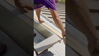 How to Install a Standing Seam Metal Roof Chimney Detail shorts [upl. by Areem]