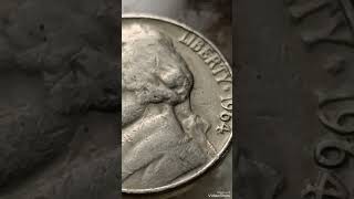 90K amp Ultra Rare 1964 Jefferson nickel Five centsErrorjeffersonnickelcoinsmoney [upl. by Ximenes]