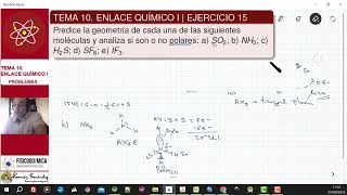 TEMA 10 ENLACE QUÍMICO I  EJERCICIO 15 POLARIDAD DE LAS MOLÉCULAS [upl. by Gusella845]