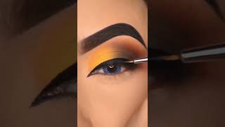 Yellow 💛 eyes makeup tutorial 👀Yellow eyeshadoweyemakeup eyeshadow makeup reels [upl. by Soneson]