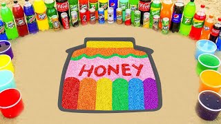 EXPERIMENT Slime  How To Make Rainbow Honey With Glitter Slime Orbeez Coca Cola vs Mentos [upl. by Nalyt]