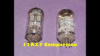 RCA Tall Plate 12AX7 vs GE ECC83 12AX7 Tube Comparison [upl. by Schaab]