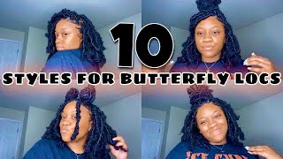 10 QUICK Ways To Style Butterfly Locs 🦋 [upl. by Mezoff512]