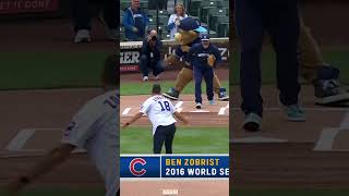 Ben Zobrist Throws the First Pitch [upl. by Lorine]