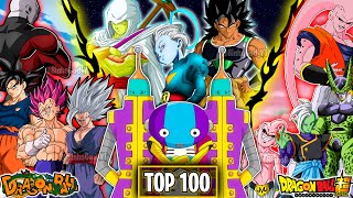 Los 100 Personajes más Poderosos de Dragon Ball DBZDBS  Canon [upl. by Natie]