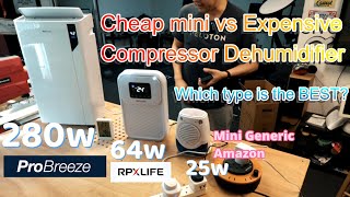 Cheap Mini dehumidifier vs Expensive compressor dehumidifier watch before you buy one [upl. by Ydur55]