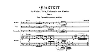 Beethoven Piano Quartet in Eflat major Op 16 with Score [upl. by Carmela]