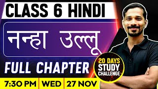 Class 6 Hindi  नन्हा उल्लू  Nanha Ulloo  Full Chapter  Exam Winner [upl. by Duj353]