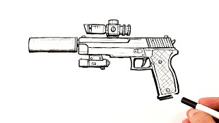 How to draw a Pistol [upl. by Remmer]