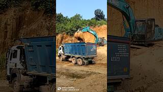 Kobelco SK350 LC8 Loading Soil or metti in TATA Signa 2830K kobelco simranofficial tranding [upl. by Uhthna367]