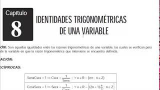 IDENTIDADES TRIGONOMÉTRICAS EJERCICIOS BÁSICOS [upl. by Verene]