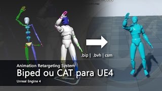 Animation Retargeting System  Biped ou CAT para UE4 [upl. by Reivilo]