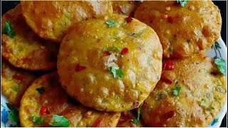 गेंहू के आटे का नया कुरकुरा नाश्ता जो सफर और बच्चों के टिफ़िन में ले जाएं Tasty आलू मटर पूरी [upl. by Anyaled]