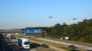 Frankfurter Flughafen  Sensationeller Landeanflug von 6 Flugzeugen [upl. by Lerual]