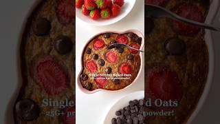 Baked Oats 🥣healthyfoodinspo recipe proteindessert overnightoats oatmeal highproteinbreakfast [upl. by Llecrad]