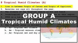 Koppen Scheme  Tropical Humid Climate A  UPSC IAS Geography [upl. by Kuhn470]