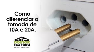 Como diferenciar a tomada de 10A e 20A [upl. by Pinsky191]