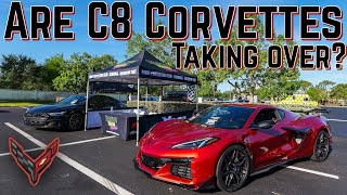 C8 Corvettes DOMINATE The Supercar Saturday Car Show [upl. by Eittam913]