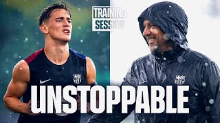 RAINY TRAINING after BIG WIN in el CLÁSICO  FC Barcelona Training 🔵🔴 [upl. by Jeremie]