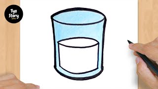 271 How to Draw a Glass of Milk  Easy Drawing Tutorial [upl. by Elissa]